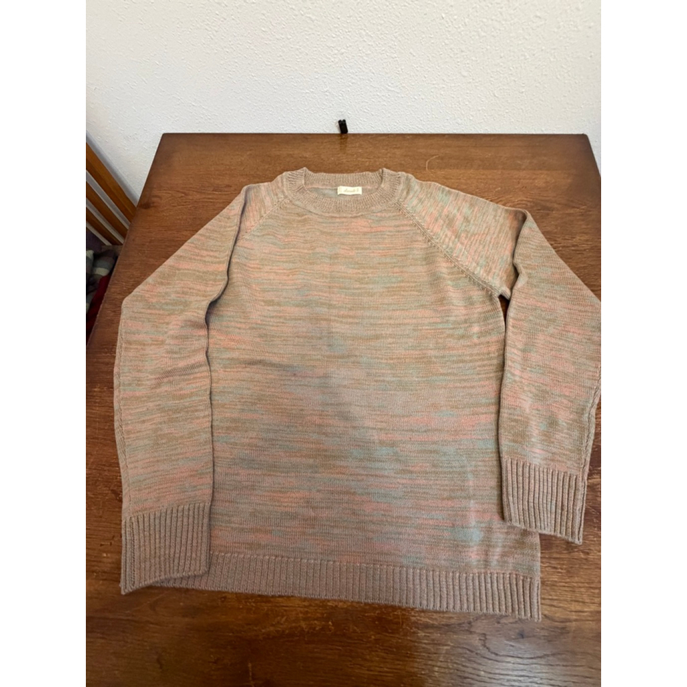 Sloomb Merino Wool Sweater XXL Marled Knit Oversized Neutral Slow Fashion Cozy